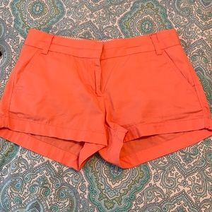 Coral pink J. Crew chino shorts